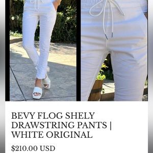 Bevy Flog Shely white drawstring pant